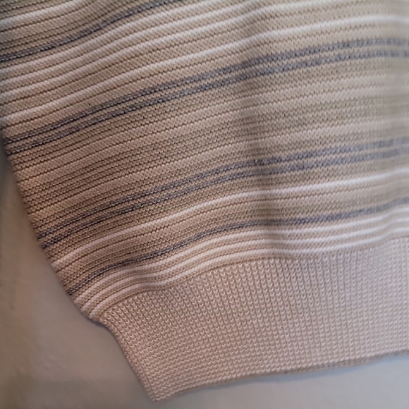 Y2K IZOD Men Chunky Knit Sweater Size L Crewneck Old Money Academia Grandpa Tan - Picture 4 of 13